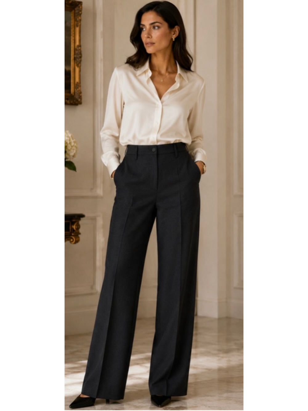 Women's Bottega Veneta Trousers Size 4 Charcoal Gray New w Tag
